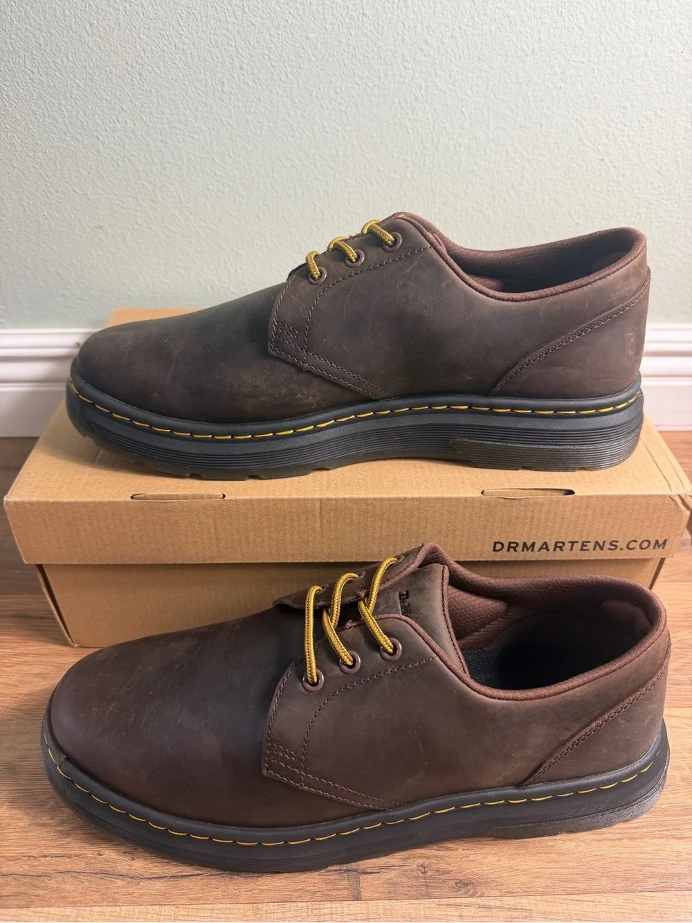 ❗️NWT❗️Dr. Martens Crewson Lo Dark Brown Leather Shoes Unisex Size 12